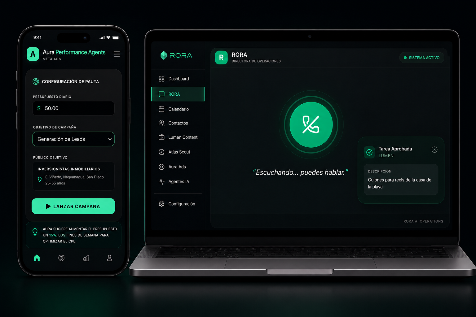 RORA — Versión Desktop y Móvil